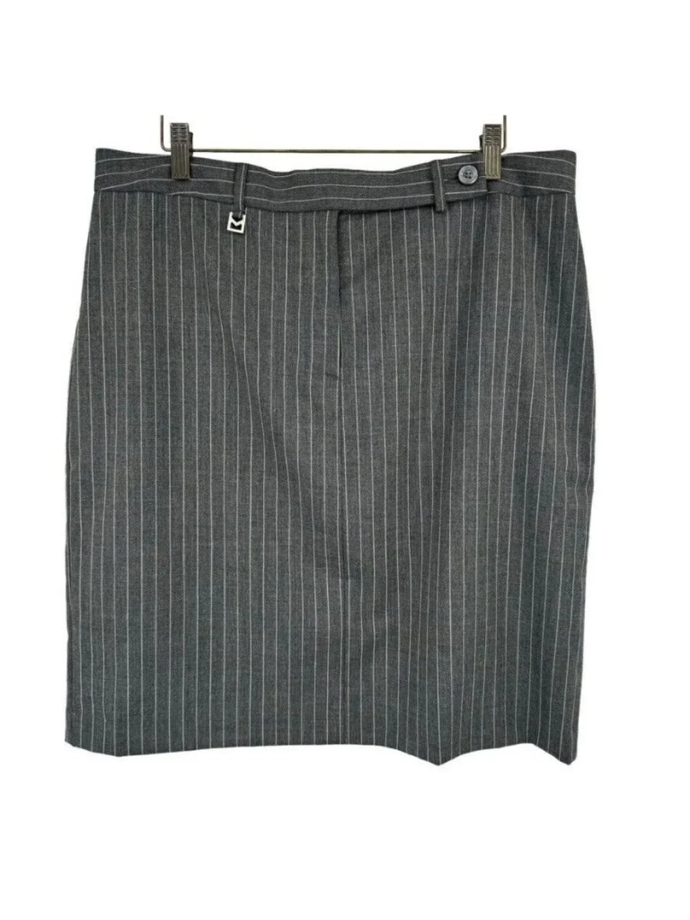 Michael Kors Womens Derby Pinstripe Skirt Size 14 seasonless wool gray straight